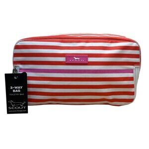 Scout Women’s Orange/White Striped Coated 3-Way Toiletry Bag Size S